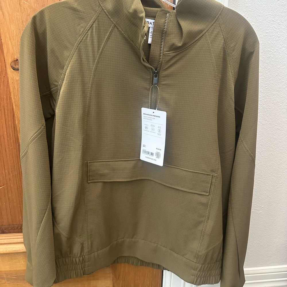 Athleta Olive Green Boundless Popover Pullover Jacket